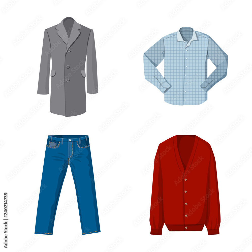 Vector illustration of man and clothing symbol. Collection of man and wear stock vector illustration. Vector illustration of man and clothing symbol. Collection of man and wear stock vector illustration.