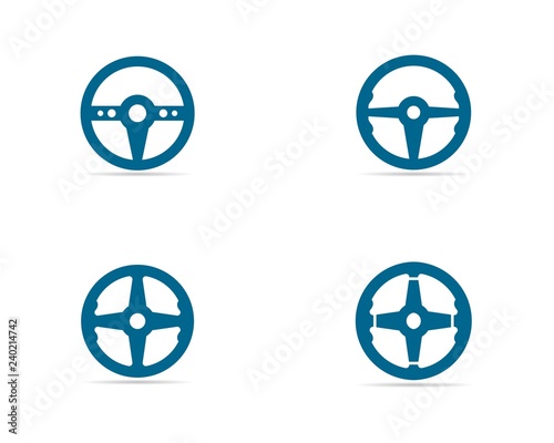 Steering Wheel logo vector template icon illustration design 