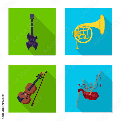 Vector illustration of music and tune sign. Collection of music and tool stock vector illustration.