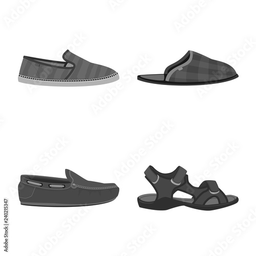 Isolated object of shoe and footwear icon. Set of shoe and foot stock symbol for web.