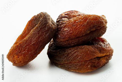 dried apricot and white background
