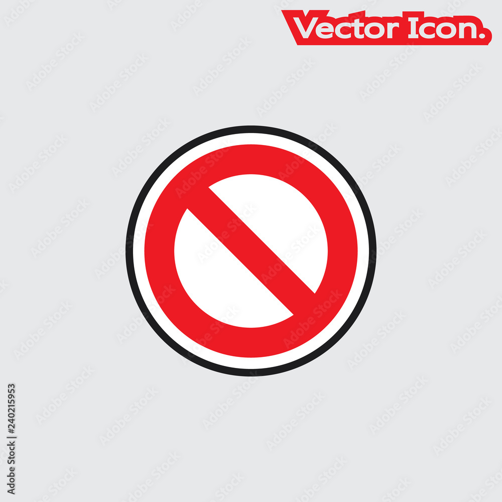 Prohibition icon isolated sign symbol and flat style for app, web and digital design. Vector illustration. Prohibition icon isolated sign symbol and flat style for app, web and digital design. Vector illustration.
