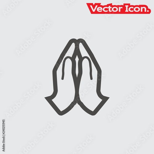 pray icon isolated sign symbol and flat style for app, web and digital design. Vector illustration.