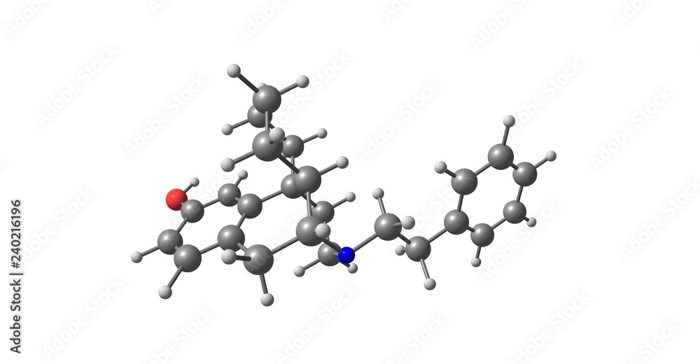 Naklejka premium Phenomorphan molecular structure isolated on white