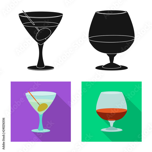 Vector illustration of drink and bar icon. Collection of drink and party stock vector illustration.