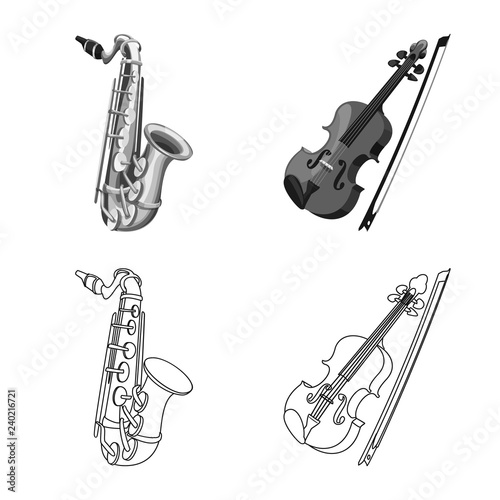 Vector illustration of music and tune logo. Collection of music and tool stock vector illustration.