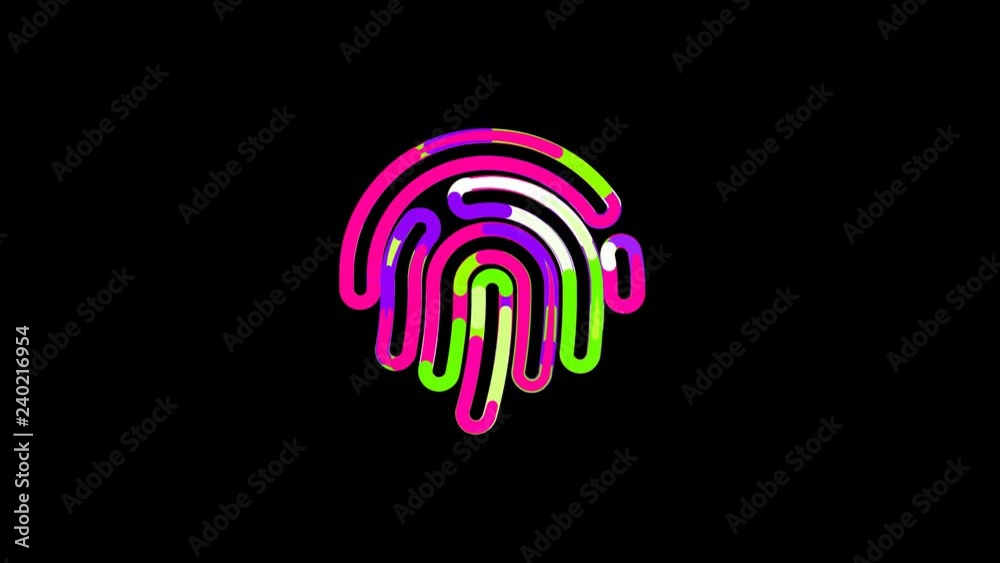 Circles gather in symbol fingerprint. After it crumbles in a line and moves to the camera. Alpha channel black Circles gather in symbol fingerprint. After it crumbles in a line and moves to the camera. Alpha channel black