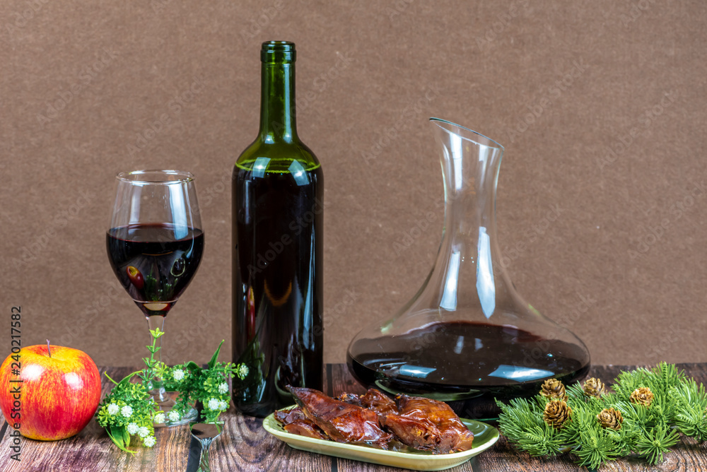 Christmas food and wine