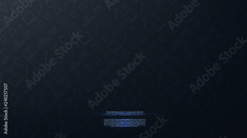 Abstract digital technology cartoon element background template vector