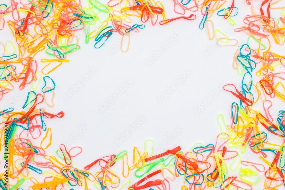 Rubber band on white background