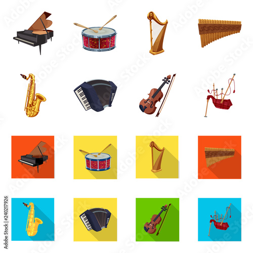 Vector design of music and tune icon. Collection of music and tool stock symbol for web.