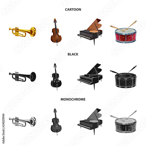 Vector illustration of music and tune icon. Collection of music and tool stock vector illustration.