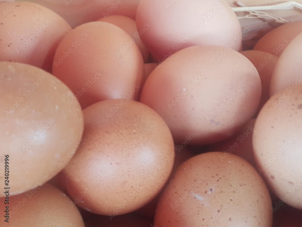 Multi Chickens and Ducks Eggs In basket for cooking Multi Chickens and Ducks Eggs In basket for cooking