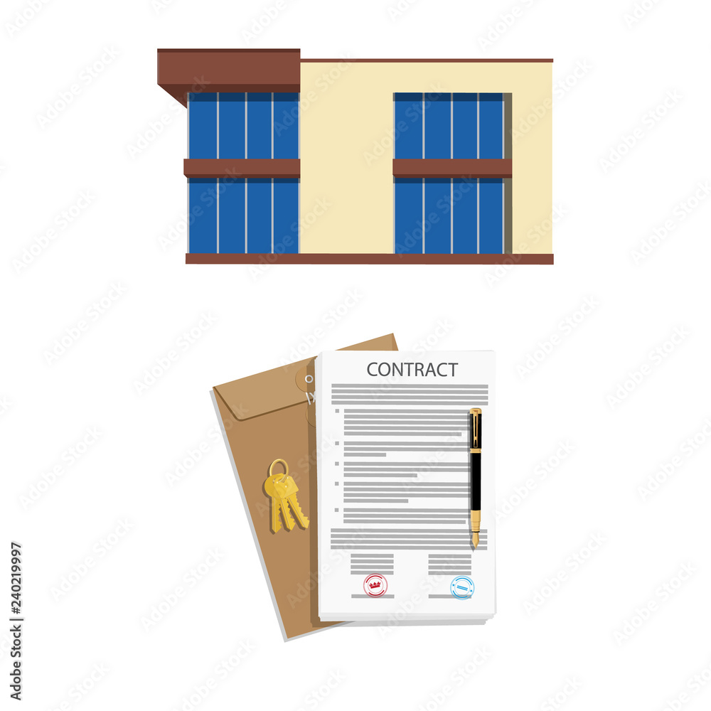 Mortgage loan application, contract with house key and house, home Mortgage loan application, contract with house key and house, home