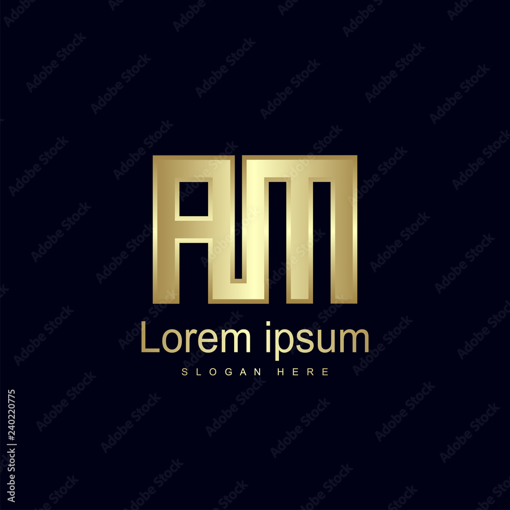 Initial Letter AM Logo Template Vector Design Initial Letter AM Logo Template Vector Design