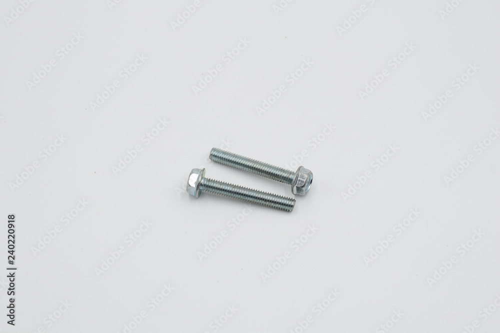 Metric Hex Cap Screws on white Metric Hex Cap Screws on white