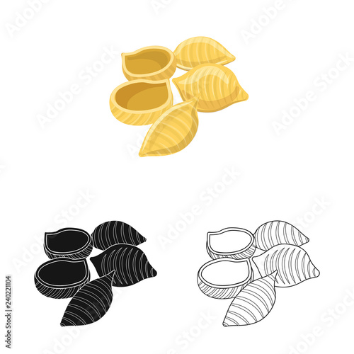 Vector illustration of pasta and carbohydrate icon. Set of pasta and macaroni stock vector illustration.