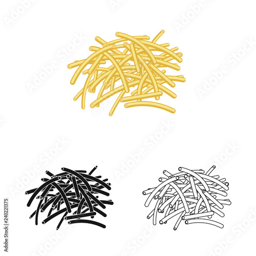 Vector illustration of pasta and carbohydrate icon. Set of pasta and macaroni vector icon for stock.