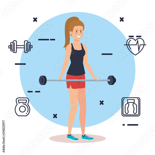 strong woman lifting weight