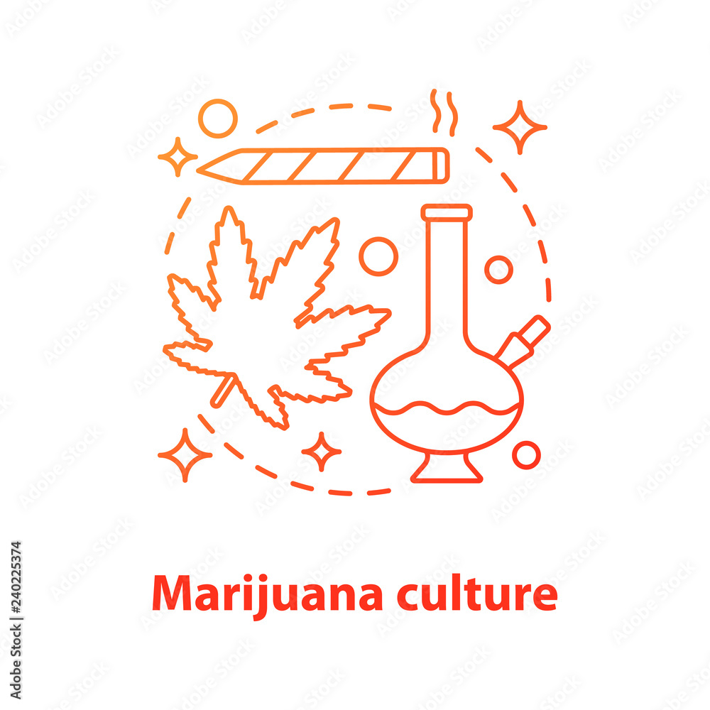 Fototapeta premium Marijuana culture concept icon