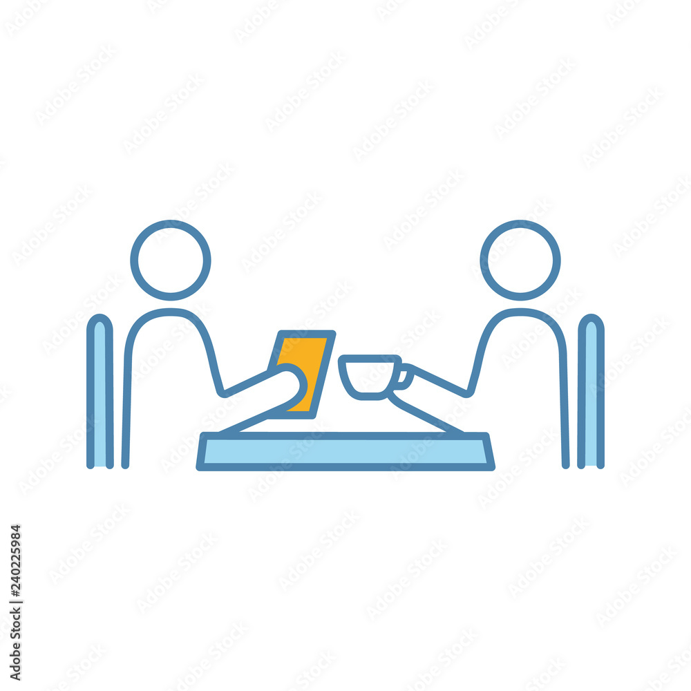 Business lunch color icon Business lunch color icon