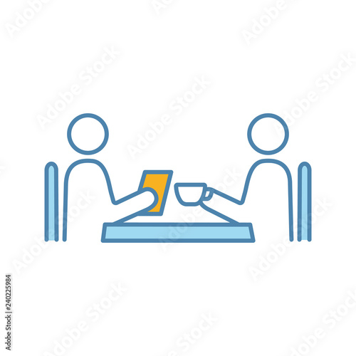 Business lunch color icon