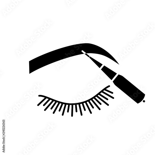 Microblading eyebrows glyph icon