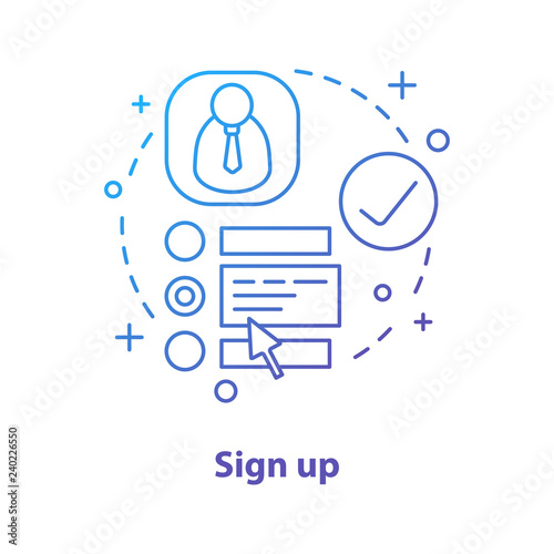 Sign up concept icon