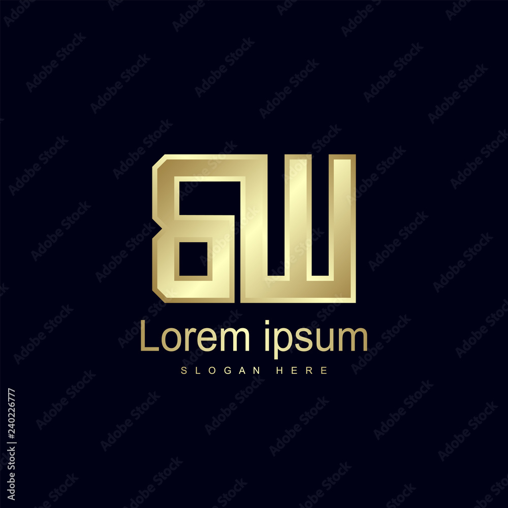 Initial Letter BW Logo Template Vector Design Initial Letter BW Logo Template Vector Design