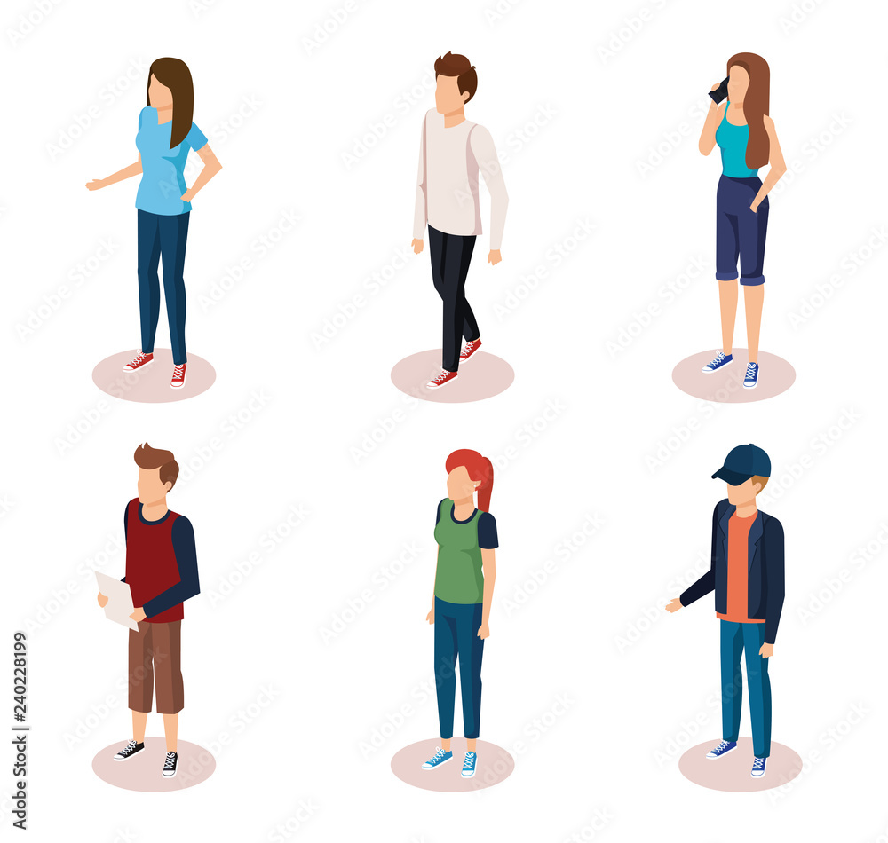 Fototapeta premium group of people characters