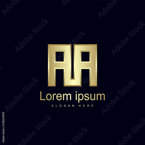 Initial Letter AA Logo Template Vector Design photo