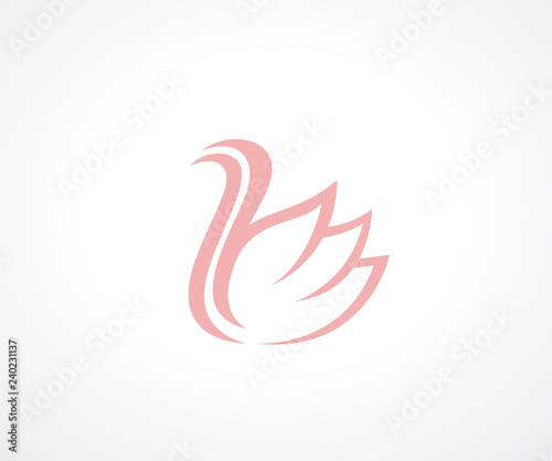 Elegant Swan Bird logo design concept, Bird logo template