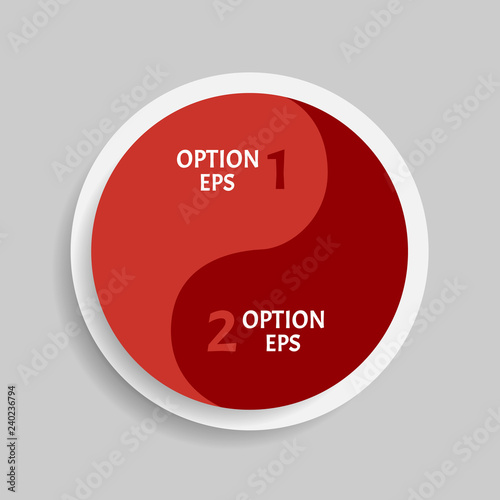 Two element circle Ying Yang infographic chart template. Two in one.