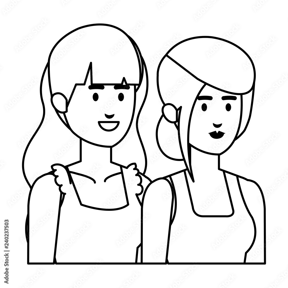 couple businesswomen avatars characters couple businesswomen avatars characters