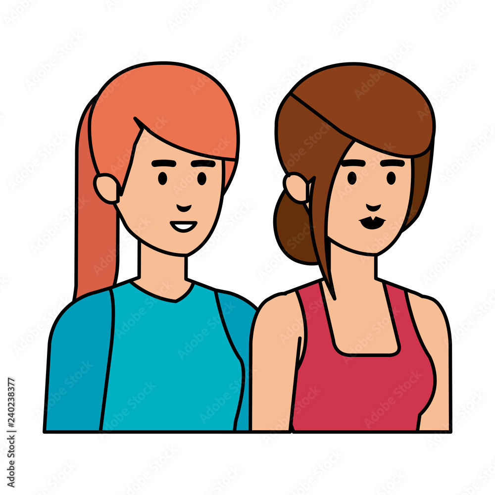 couple businesswomen avatars characters couple businesswomen avatars characters