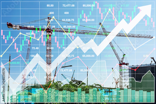 Powerful and impact Stock index data analysis of illustration business presentation financial sector illumination background.