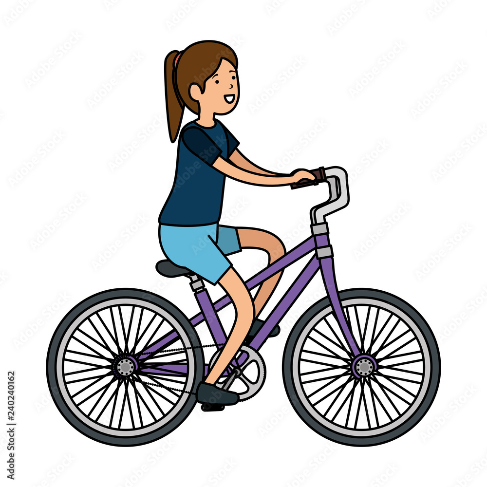 woman in retro bicycle woman in retro bicycle