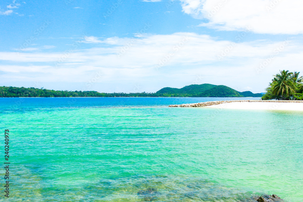 Landscape of blue island with blue sky in thailand