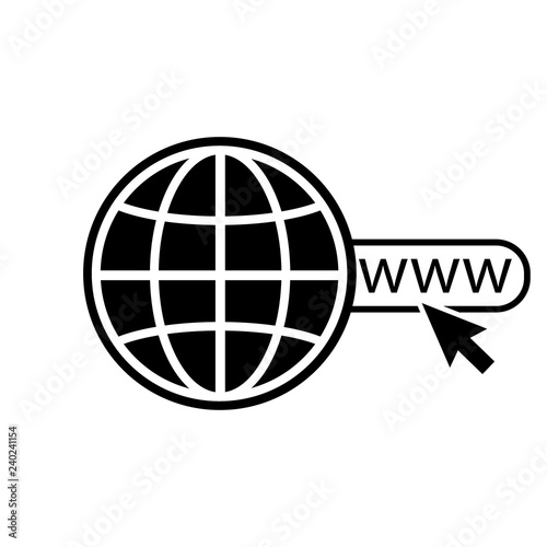 Internet icon. Internet symbol. Planet, planet earth, global. Wireless technology. Vector illustration