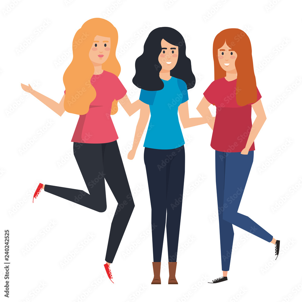 Fototapeta premium group of women characters