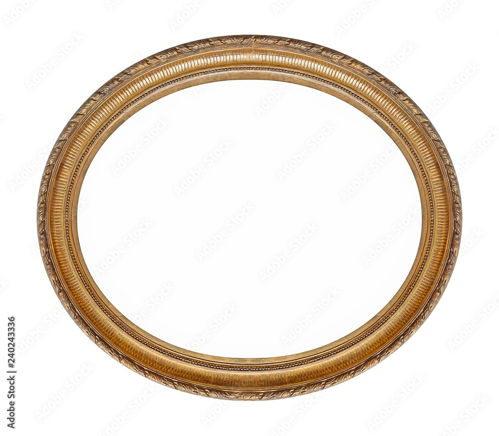 Golden frame for paintings, mirrors or photo isolated on white background Golden frame for paintings, mirrors or photo isolated on white background