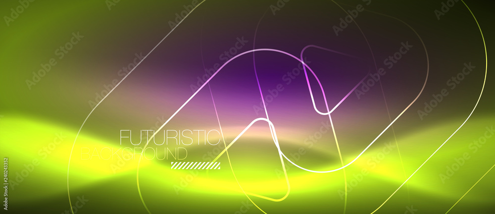 Color shiny neon lights background with abstract lines Color shiny neon lights background with abstract lines
