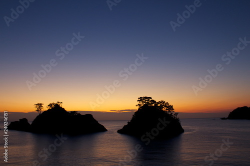 堂ヶ島の冬の夕日