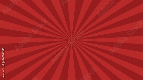 Red rays background. Sunburst abstract texture. Simple design vector illustration.