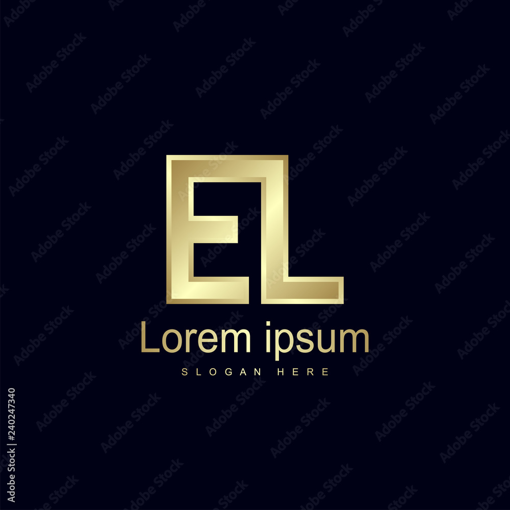 Obraz premium Initial Letter EL Logo Template Vector Design