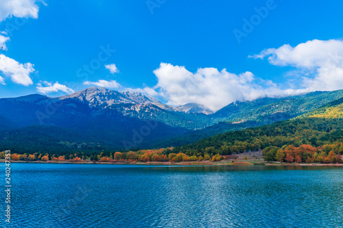 Picturesque view of Doxa lake in Peloponnese, Greece