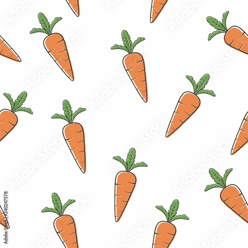 seamless pattern with carrots and leaves