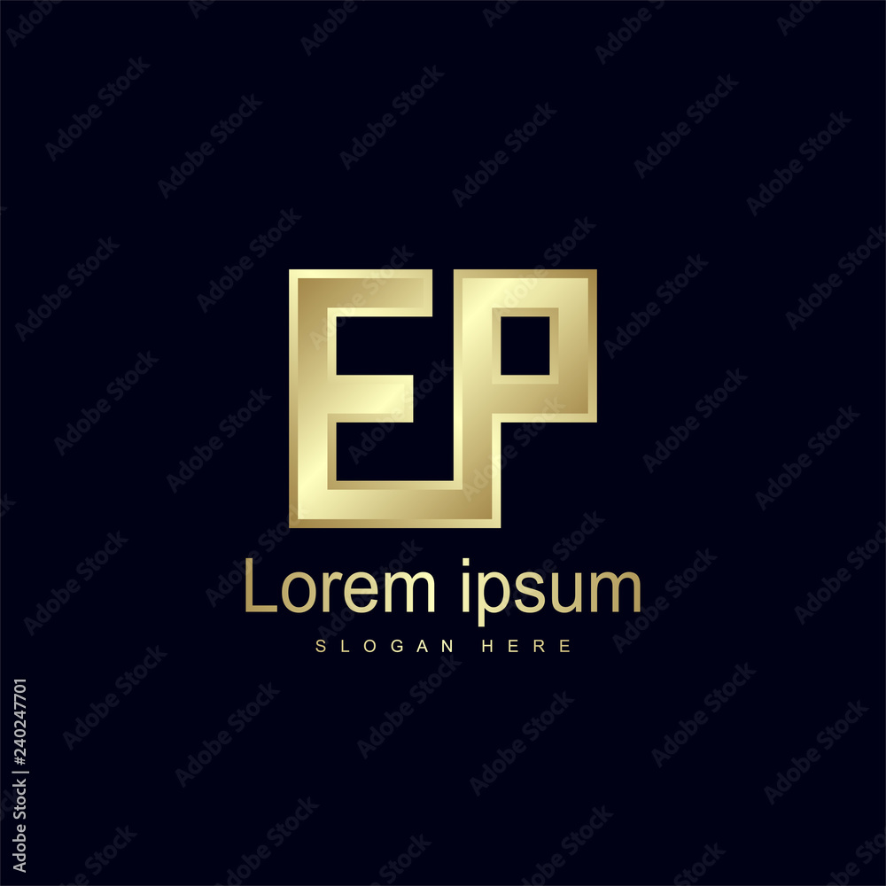 Fototapeta premium Initial Letter EP Logo Template Vector Design