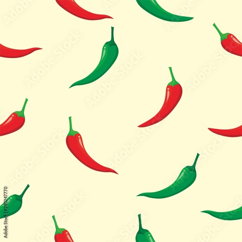 Seamless pattern of chili vector 