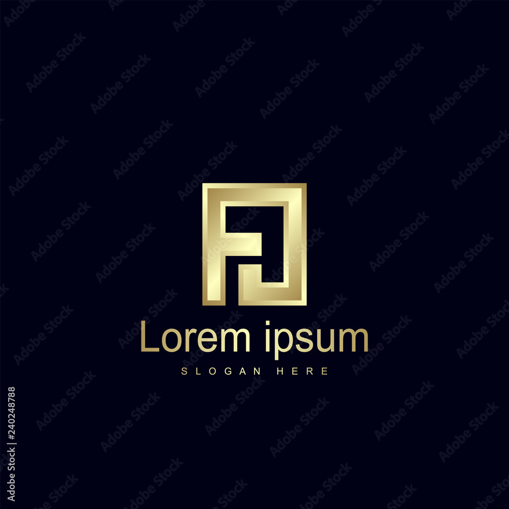 Obraz premium Initial Letter FJ Logo Template Vector Design